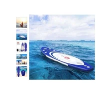 Blue & White 10' Inflatable Paddle Board / Surfboard SUP with Adjustable Paddle