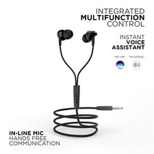 Boat BassHeads 100 in-Ear Headphones with Mic (Black)