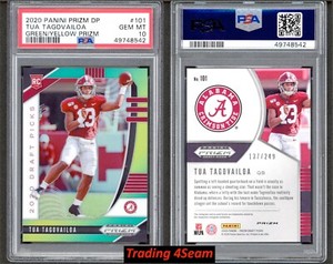 2020 Prizm Draft Picks #101 Tua Tagovailoa Green/Yellow Prizm /249 PSA 10