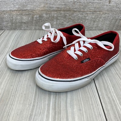 red glitter vans