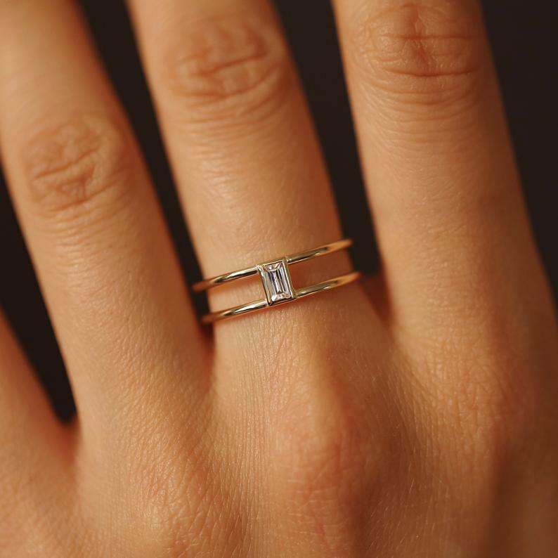 Diamond Open Double Band Ring | BE LOVED Jewelry
