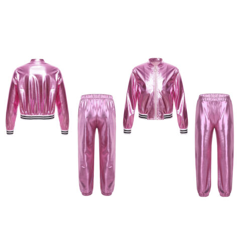 Niños Niñas Traje Deportivo Cuello Soporte Ropa Deportiva Entrenamiento Sudadera Atlético - Imagen 4 de 32