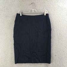 Tommy Hilfiger Skirt Womens 8 Straight & Pencil Back Zip Casual Pinstriped Blue