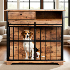 Dog Crate Furniture ,Wooden Dog Kennel Furniture with Tray for Medium Large Dogs
