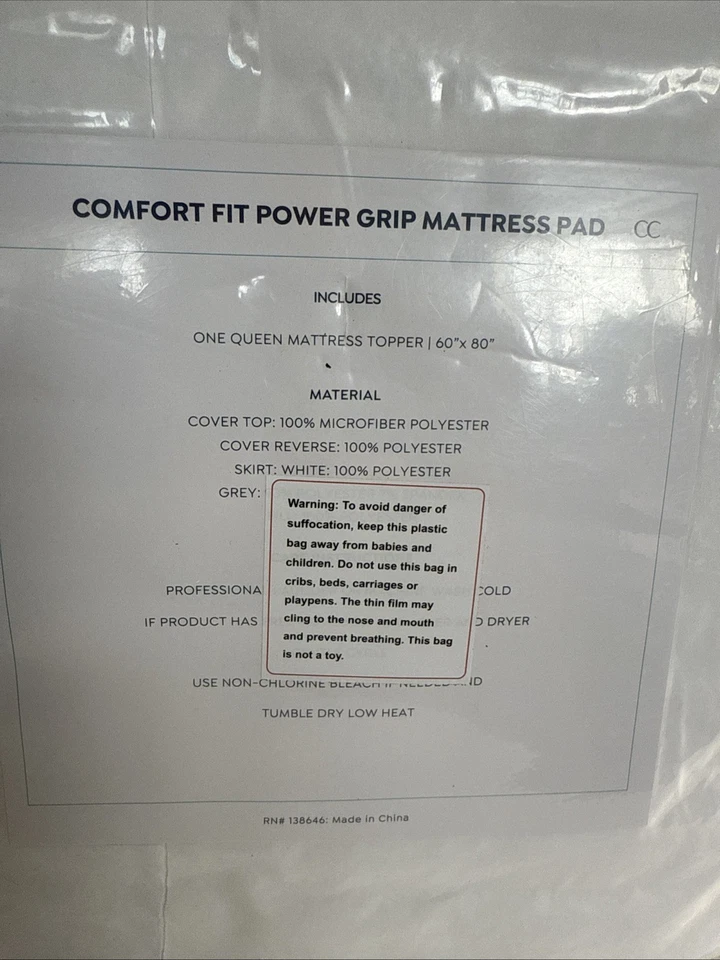 BRAND NEW Concierge Collection One Queen Mattress Topper 60x80 Airtight Compress - Image 2 of 4