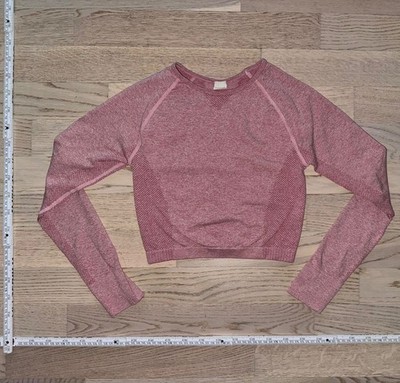 DIVINA Damen Sport Set Zweiteiler Gym Outfit Pink Gr. M Seamless Crop Top