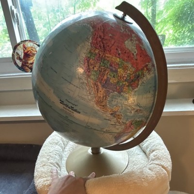 Replogle World Nation Medium Rotating Tabletop Globe Gold Metal Base RP-1950