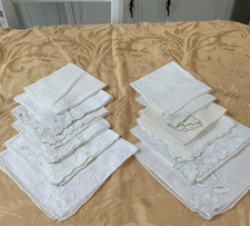 Vintage Hankies Lot Of 12 SCALLOPED EDGE FLORALS - GOOD CONDITION