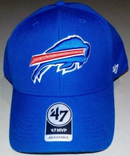 BUFFALO BILLS OSFA MENS '47 BRAND MVP ADJUSTABLE HAT CAP ONE SIZE NWT BLUE