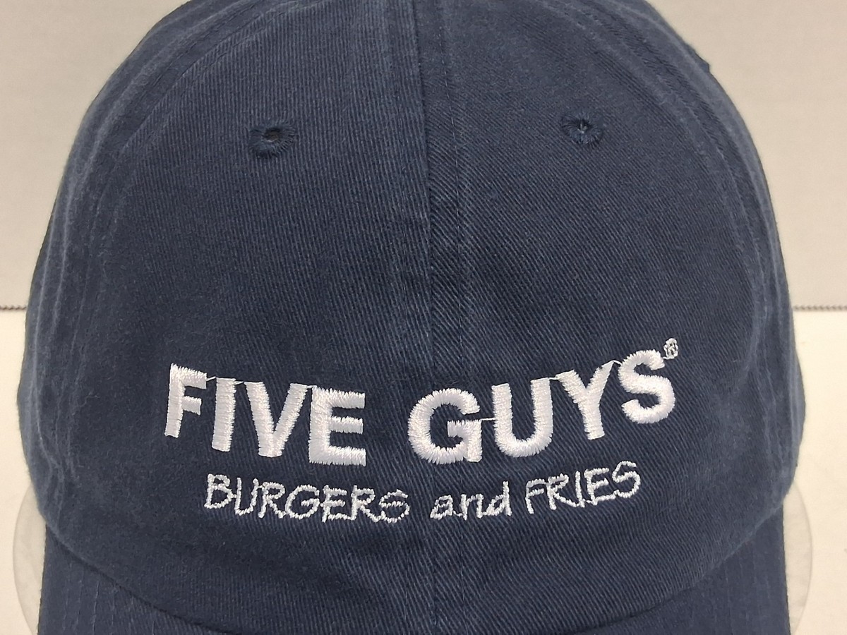 Five Guys Hat Cap Strap Back Navy Blue Burgers and Fries