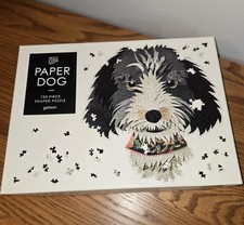 Galison "Paper Dog " 750 Piece Shaped Jigsaw Puzzle Reed Evins Used As Is