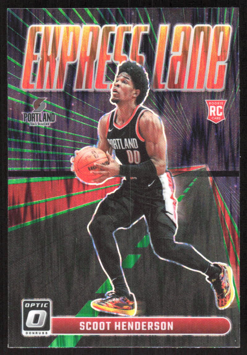 7683F 2023-24 Donruss Optic #14 Scoot Henderson Express Lane Green Shock