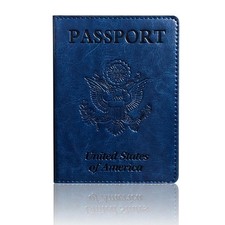 RFID Passport Holder Travel Wallet Leather Card Case Cover Travel Organizer, 1pc