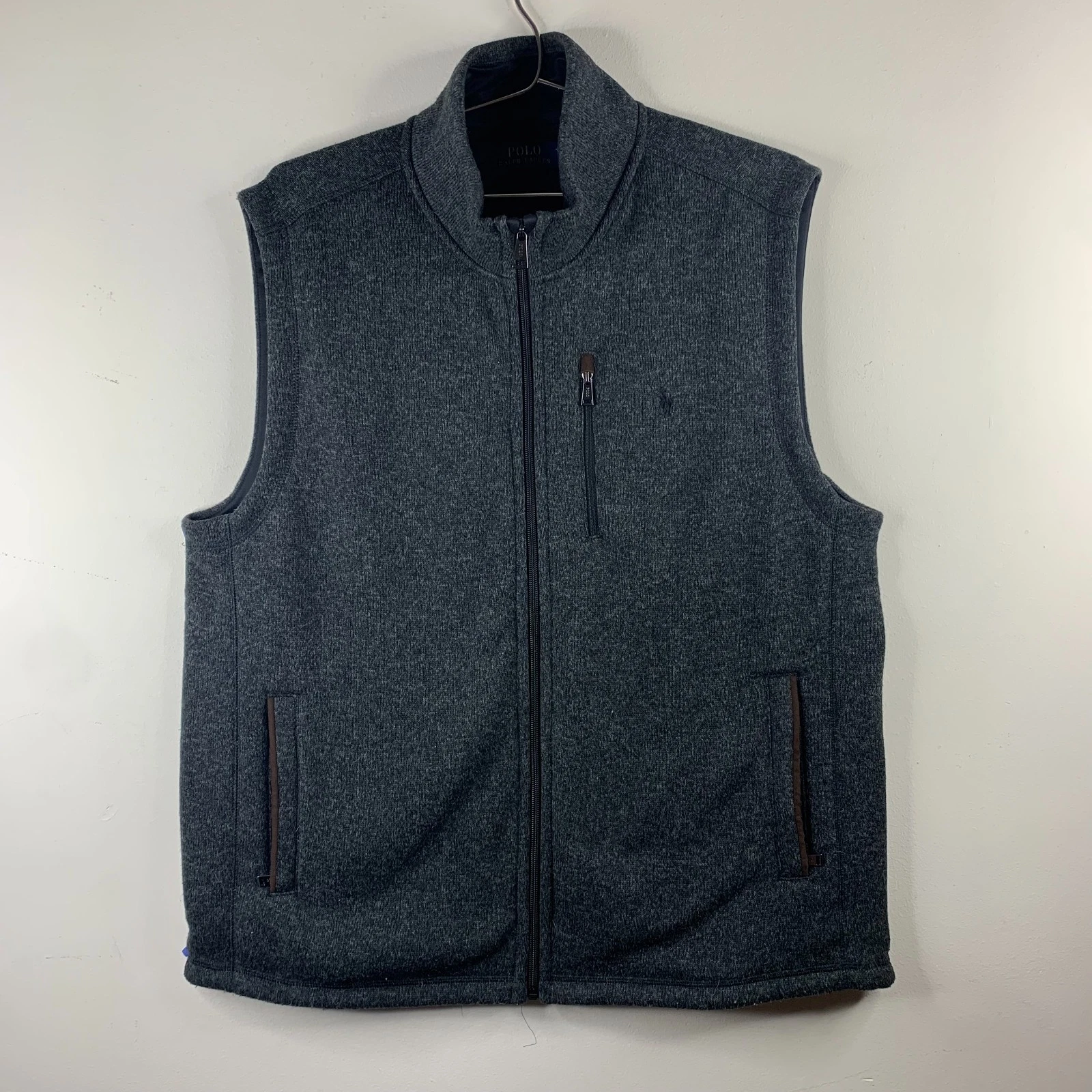 Polo Ralph Lauren Performance Fleece Gray Sweater Vest Men’s XL Full Zip
Opens in a new window or ta