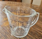 Vintage FIRE-KING 1 cup Glass Measuring Cup 8oz Made USA #496 Black Lettering — photo 1