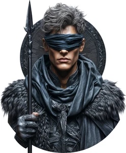 Hodr Norse God Viking Mythology Warrior Self Adhesive Warning Sticker