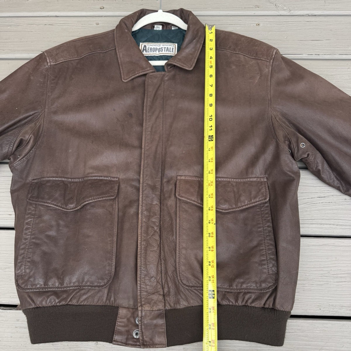 Vtg Aeropostale Leather Jacket Mens XL Compagnie Generale Aviator