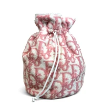 Authentic DIOR Trotter Drawstring Pool/Beach Bag Pink Large USED France