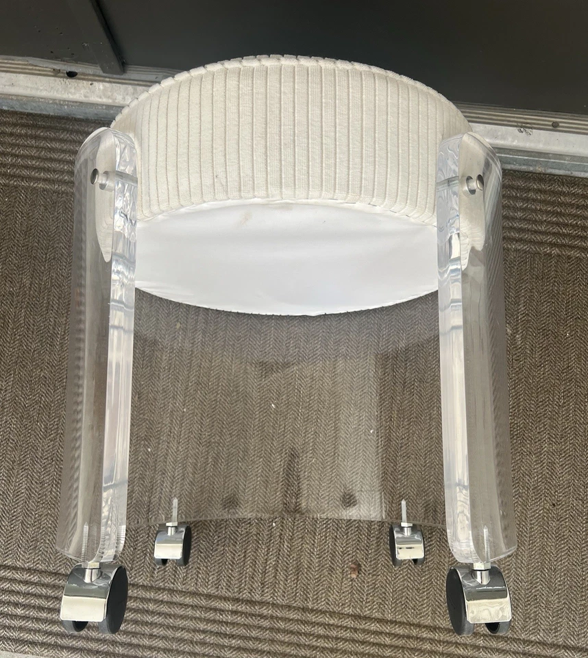 Silla tocador Lucite Charles Hollis Jones años 70 mediados de siglo moderna Foto 3 de 4