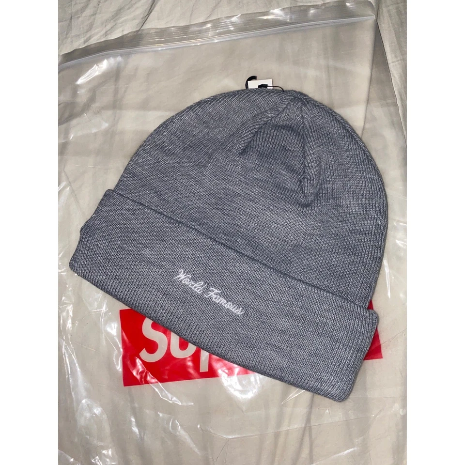 Gorro Supreme New Era con logotipo de caja gris jaspeado sombrero para hombre de fama mundial Foto 2 de 4