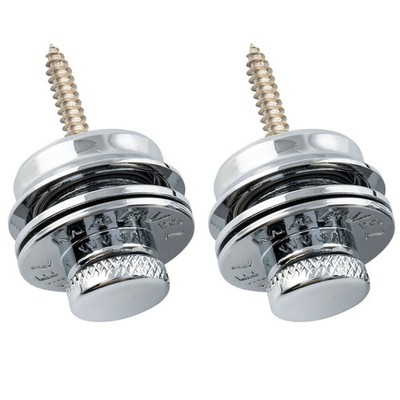 Musiclily Pro 2Pcs Chrome Heavy Duty Guitar Strap Locks Button Straplocks System