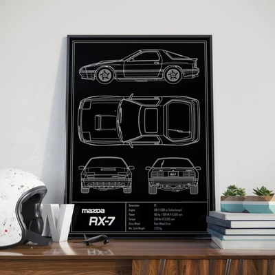#ad Honda Integra Type R DC2 JDM Blueprint Poster $17.99
