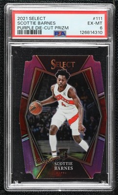 2021 Panini Select Purple Prizm Die-Cut 8/99 Scottie Barnes PSA 6 Rookie RC 13rw