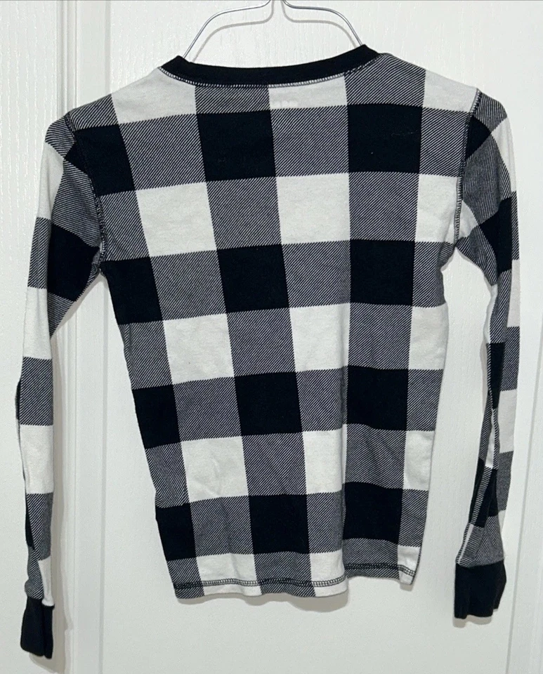 Детская клетчатая рубашка с длинным рукавом The Children's Place унисекс размер L 10 черная белая - Изображение 2 из 4