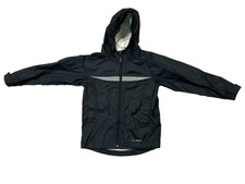 L.L.Bean Kids' Wind and Rain Jacket - Hooded, Lightweight, Lined Small/ 8. Black