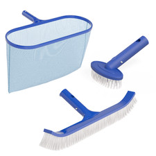 Portable 3 PCS Swimming Pool Cleaning Maintenance Set with Net, Brush