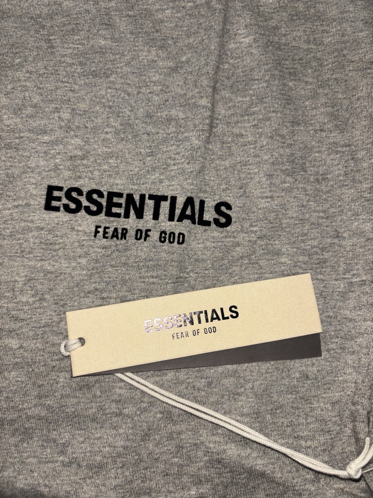 Fear of God Essentials Gray Logo Cotton Crew Neck Short Sleeve Men's T-Shirt thumbnail 5