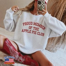 Thanksgiving Apple Pie Club Sweatshirt Cozy Fall Crewneck Sweater Autumn Pumpkin