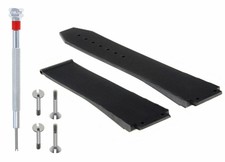 25MM RUBBER STRAP BAND FOR HUBLOT H BIG BANG WATCH BLACK  4 SCREW  SCREWDRIVER