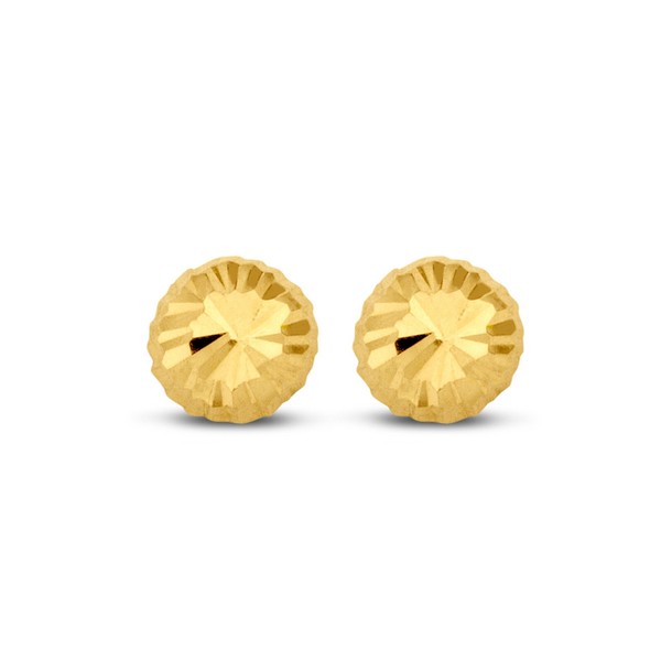 Ohrstecker Echt Gold 585 (14 Kt) Halbkugel 4 Mm Durchmesser Diamantiert-image