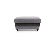 Modern 3+2 Seater Sofa Black&Grey Corner Couch Soft Jumbo Cord Fabric Footstool