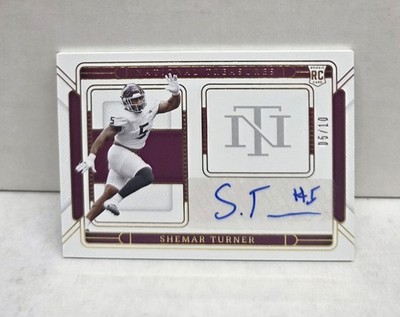 SHEMAR TURNER 2025 National Treasures Team Logo Signatures GOLD ~ AUTO #'d /10