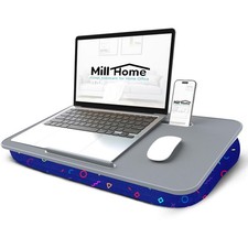 Millhome Portable Lap Desk, Fits 17.3-inch Laptops, Washable Pad Phone Holder