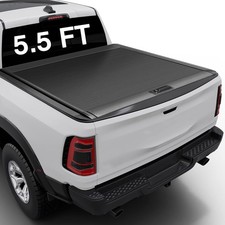 5.5ft Aluminum Retractable Roll-up Hard Tonneau Bed Cover For Ford F-150 2015-25