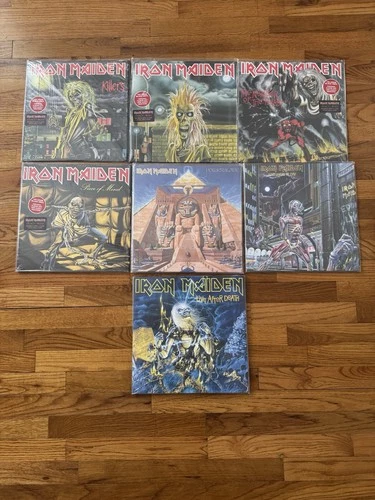 Iron Maiden Vinyl Lp Lot (7) NM-M S/T Beast Killers Powerslave Time Live Death