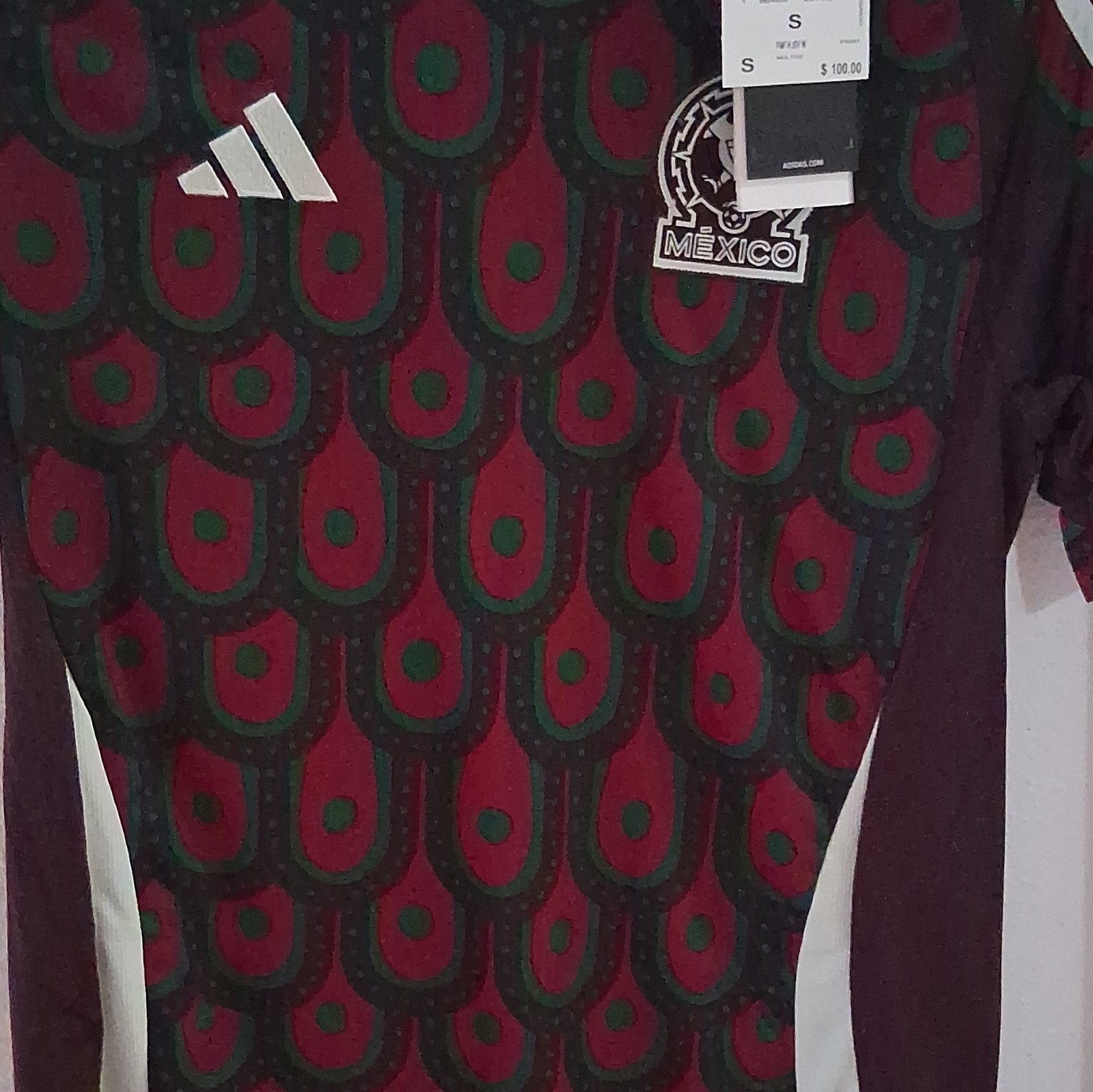 adidas Mexico National Team Soccer Jersey Red Green Size S