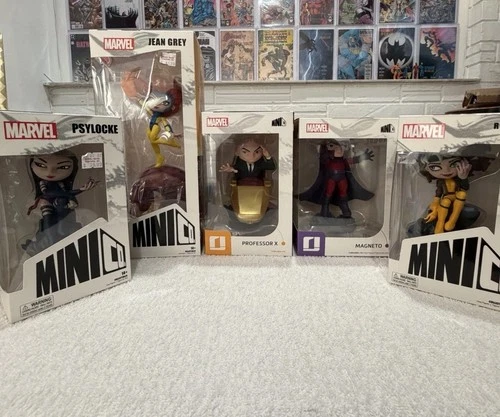 Marvel MiniCo X-Men Statue Lot (5) Psylocke Jean Grey Magneto Rogue Professor X