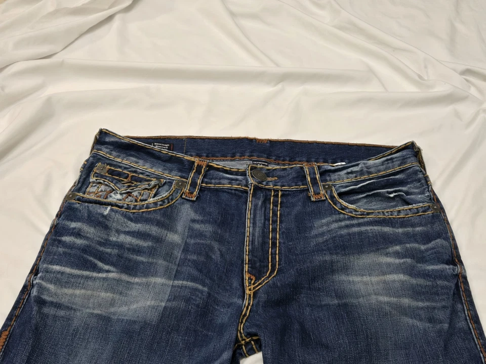 True Religion Jeans Mens 36Wx34L USA MADE Ricky With FLAP Thick Stitch Rare! 🔥  - Image 4 of 4
