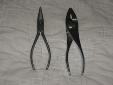 Vintage Snap On Pliers Set of 2 Neddle Nose 96, Slip Joint 47 USA