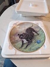 Staffordshire Bull Terrier Plate Playing Ball. By Paul Doyle, Danbury Mint