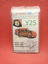 SET GOMME E CERCHI SPRINT43 PER ABARTH 850/1000/1300 SCALA 1/43 NO TRON, STARTER
