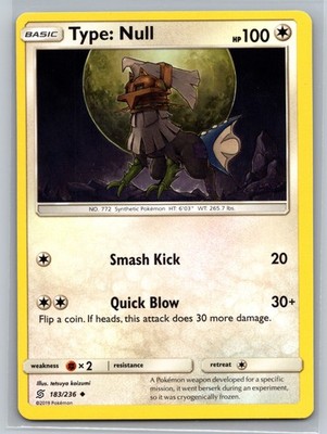 Type Null 183/236 Unified Minds Basic Colorless Smash Kick Uncommon Pokemon TCG