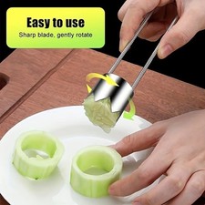 Stainless Steel Fruit Corer Core Remover Tool for Peppers Melons Vegetables new