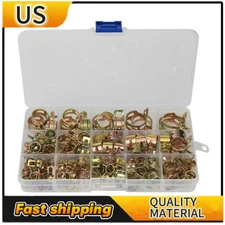115X Hose Spring Clamps 6-22mm Fastener Fuel Water Line Pipe Air Tube Clips Set