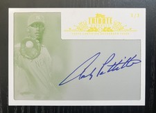 2013 Topps Tribute Yellow Printing Plate Autograph Andy Pettitte 1/1 one-of-one