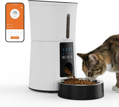 Automatic Cat Feeder, 4L Wifi Timed Cat Food Dispenser with APP Control, 10S Voi